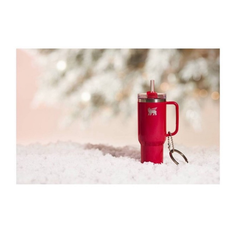Stanley Water Bottle Keychain Christmas Tree Ornament Red Delicious
